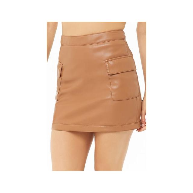 brown leather skirt forever 21