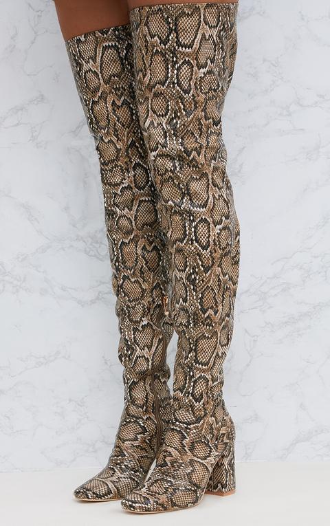 Snake Pu Thigh Boot