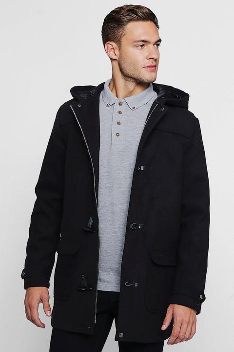 Wool Look Hooded Duffle Coat