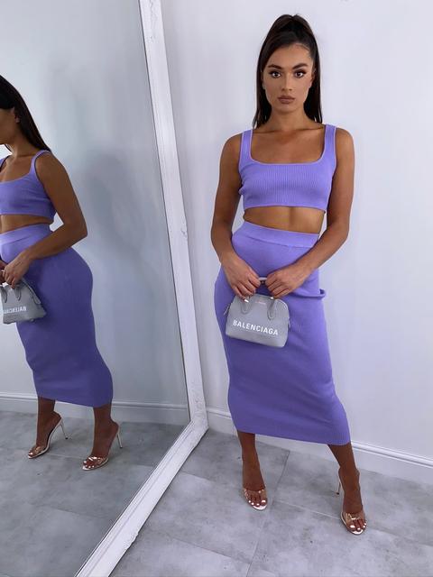 Kimberley Ribbed Two Piece - Lilac
