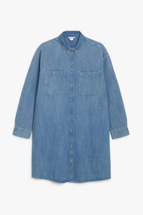 monki denim shirt dress