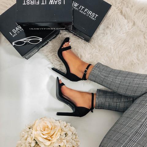 Black Block Heel Sandals