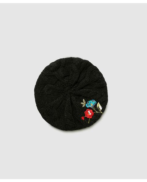 Desigual - Boina De Mujer Caribou De Punto Negra