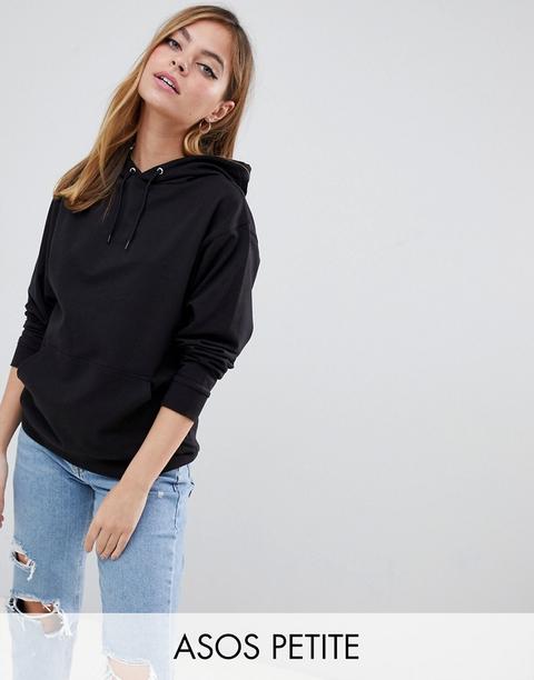 Asos Design Petite - Ultimate - Felpa Nera Con Cappuccio - Nero