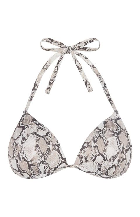 Top De Bikini Efecto Piel De Serpiente