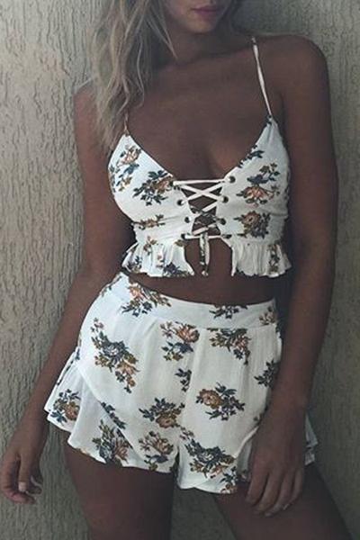 Floral Print Cami Open Back Maxi Dress