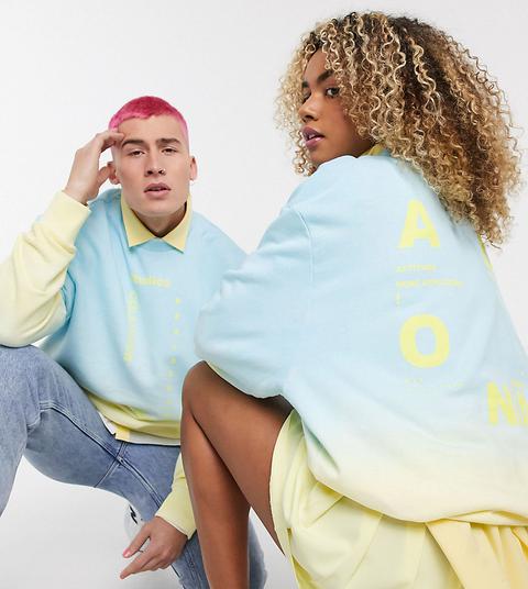 Collusion Unisex Sweatshirt In Ombre With Print-multi