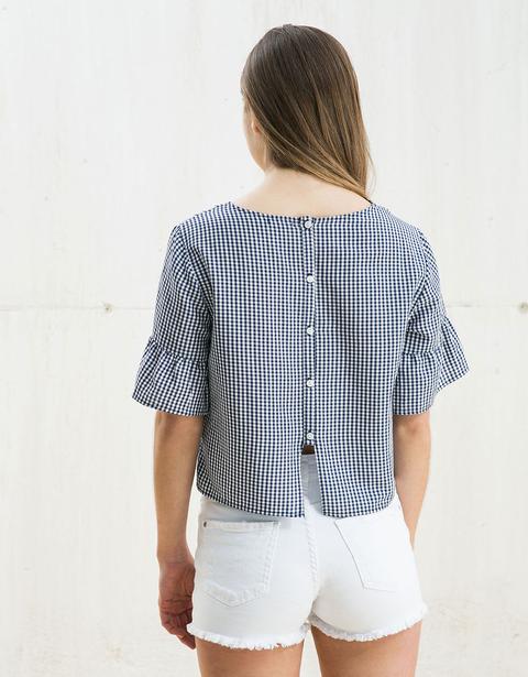 Blusa Abotonada Manga Volante