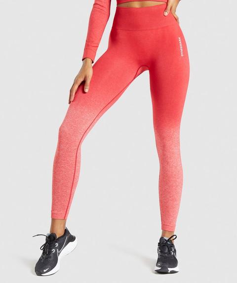 Gymshark Adapt Ombre Seamless Leggings - Red Marl/red