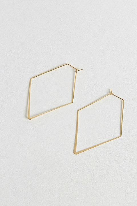 Large Gold Hoop Earrings - Gold At Urban Outfitters