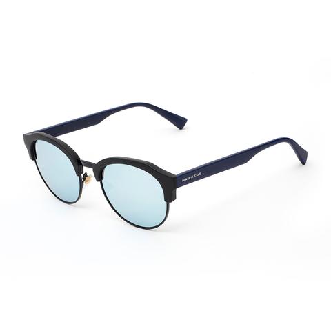 Envío Gratis - Gafas De Sol Hawkers Black Navy Blue Chrome Classic Rounded Con Lente Azul