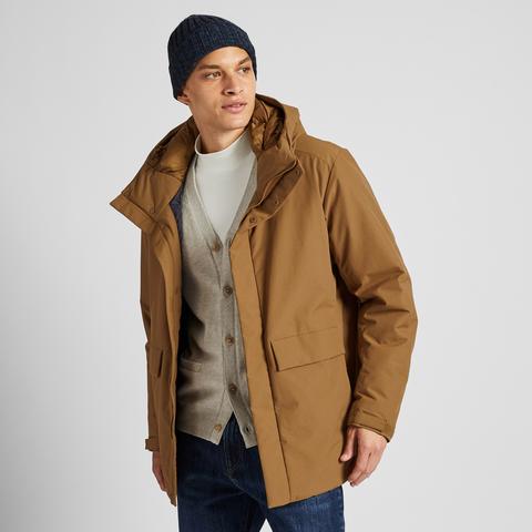 Parka Plumas Híbrido Capucha Hombre