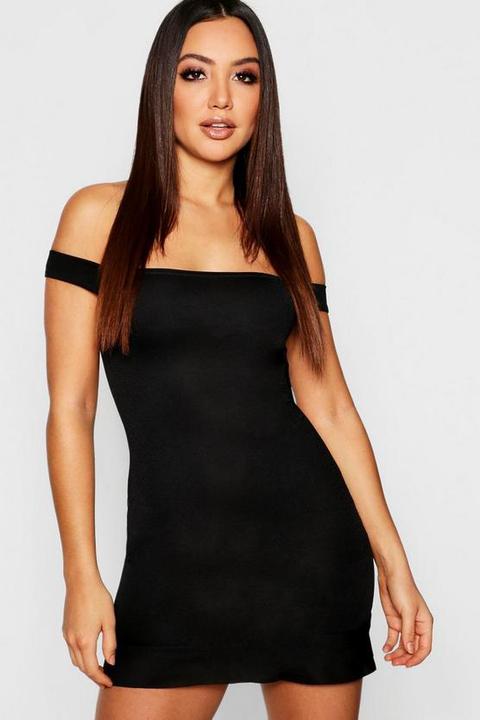 Off The Shoulder Frill Hem Bodycon Dress