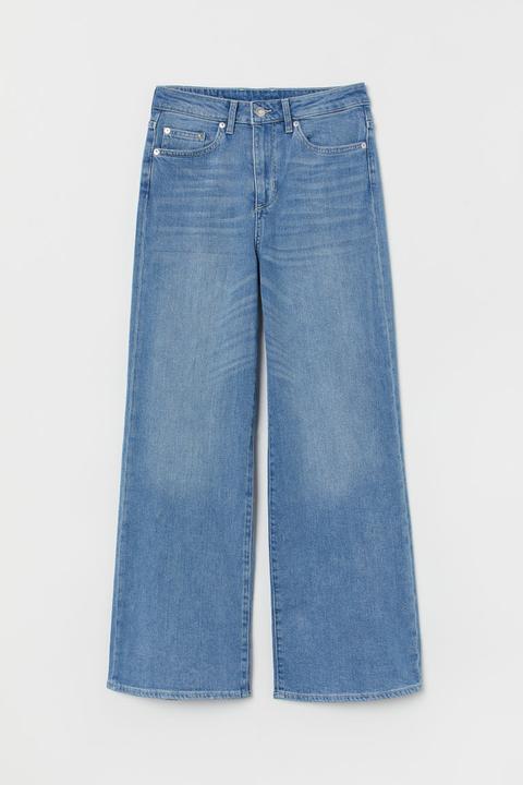 Wide High Ankle Jeans - Azul