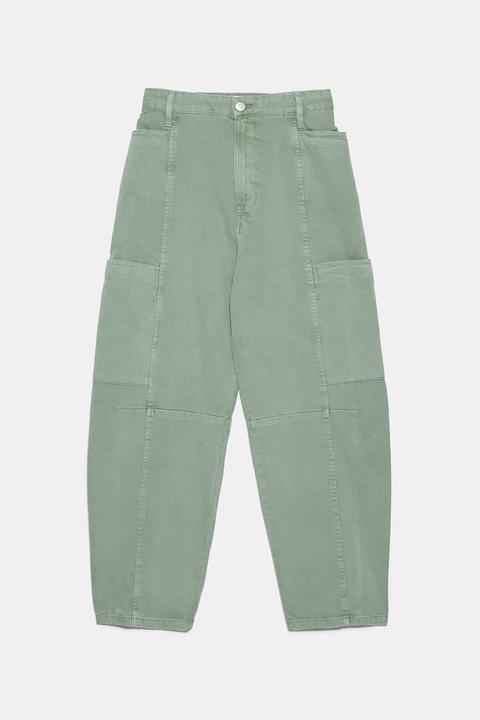 zara green jeans