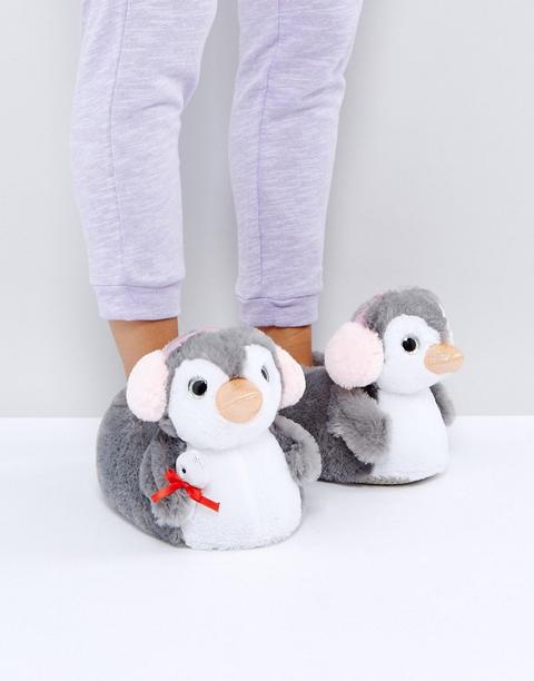 Asos - Nippy - Pantofole A Forma Di Pinguino - Grigio