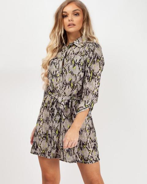 topshop snakeskin shirt dress