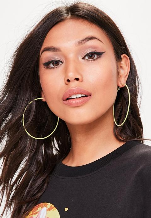 Yellow Hooped Earrings, Yellow