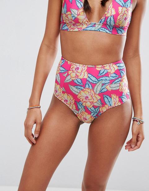 Braguitas De Bikini De Talle Alto Con Estampado Floral De Carnaval Mix And Match De Asos Design-multicolor