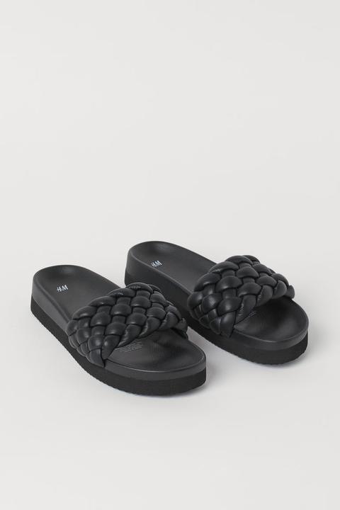Sandales Tressées - Noir
