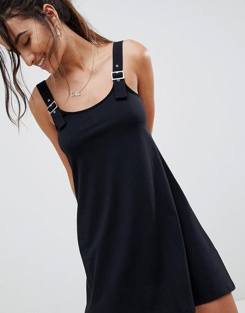 Asos Design Buckle Strap Swing Sundress