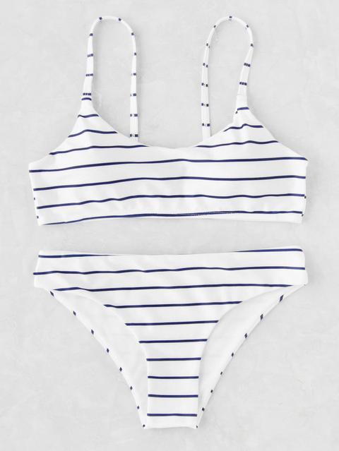 Set Di Bikini Con Stampa A Strisce