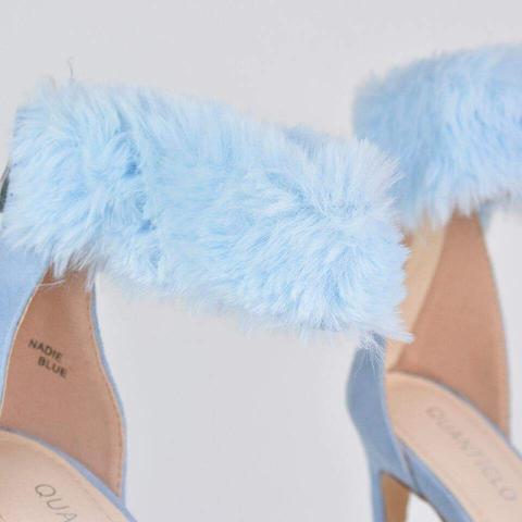 Baby blue fluffy store heels