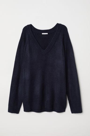 H & M - Jersey Con Cuello De Pico - Azul