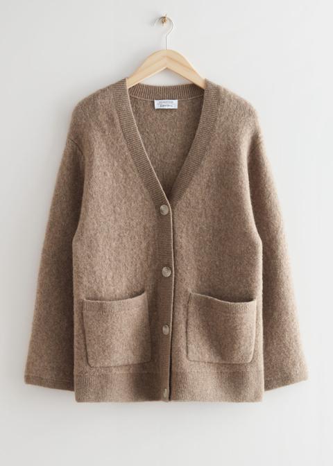 Relaxed Knit Cardigan - Beige