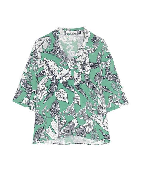 Camicia Con Stampa Tropicale