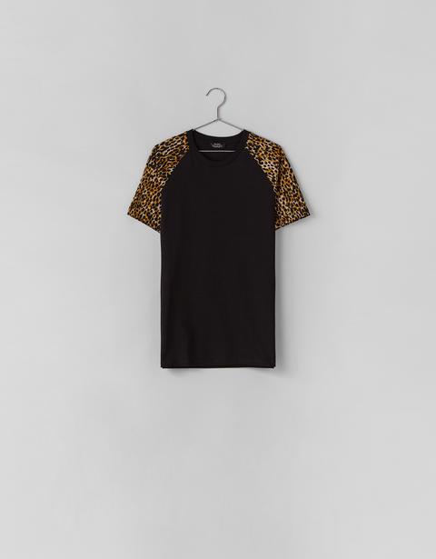 Camiseta Manga Ranglán Con Leopardo