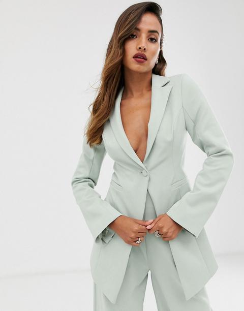 Asos Edition - Blazer Ajusté À Découpe-vert