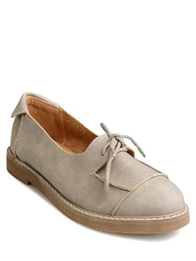 Preppy Lace-up Flat Shoes