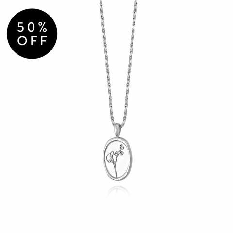 Orchid Flower Necklace Sterling Silver