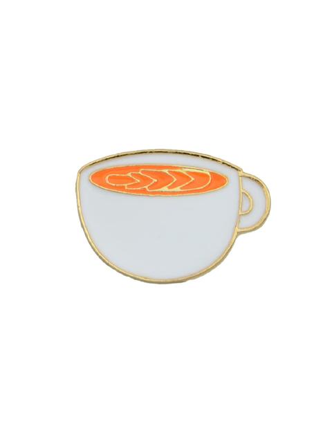 Orange Cute Drink Badge Brooch Collar Pin