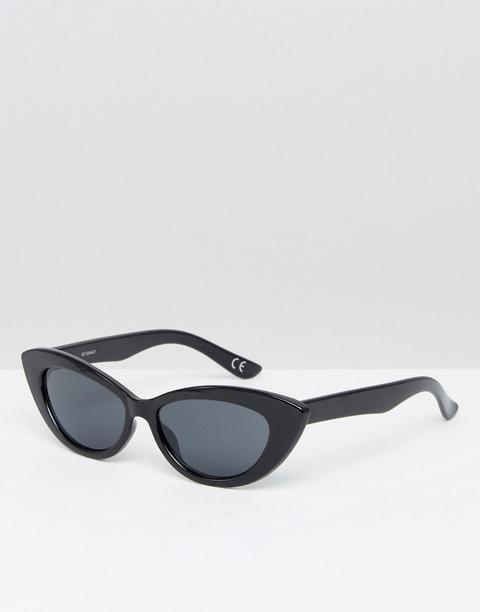 Asos Design Small Pointy Cat Eye Sunglasses-black