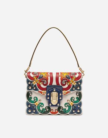 Borsa Lucia A Spalla In Pelle E Ayers Con Applicazioni