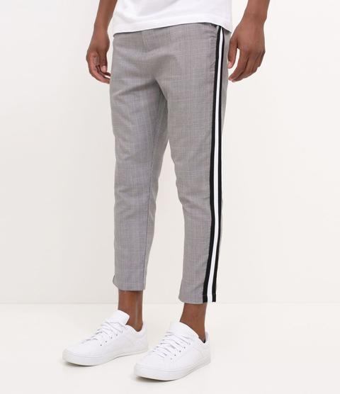 calça xadrez jogger em alfaiataria