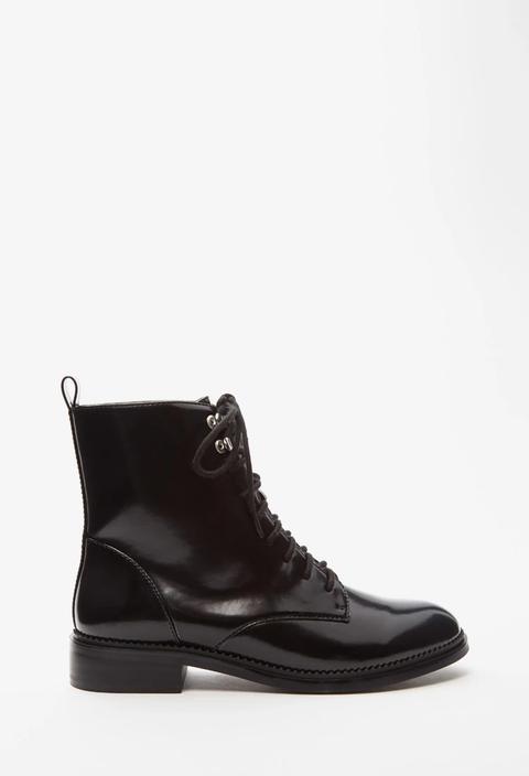 Faux Patent Leather Boots