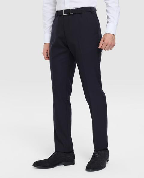 Pantalón De Vestir De Lana De Hombre Studio Classics Slim De Ojo De Perdiz  Azul de Studio Classics en 21 Buttons