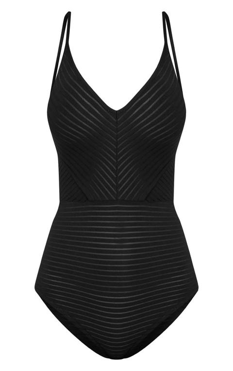 chevron mesh bodysuit