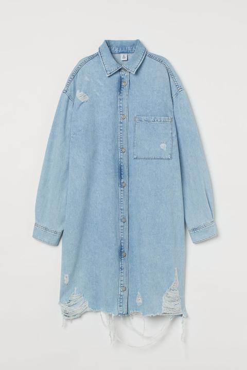 Robe En Jean Oversize - Bleu