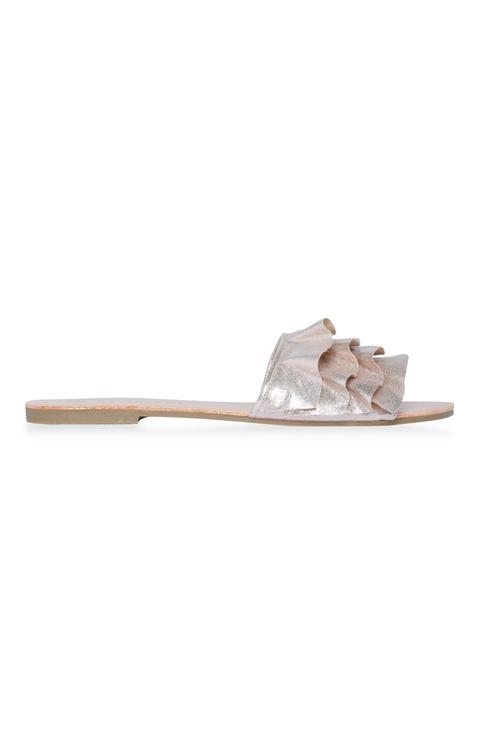 Frilly Slide On Sandal