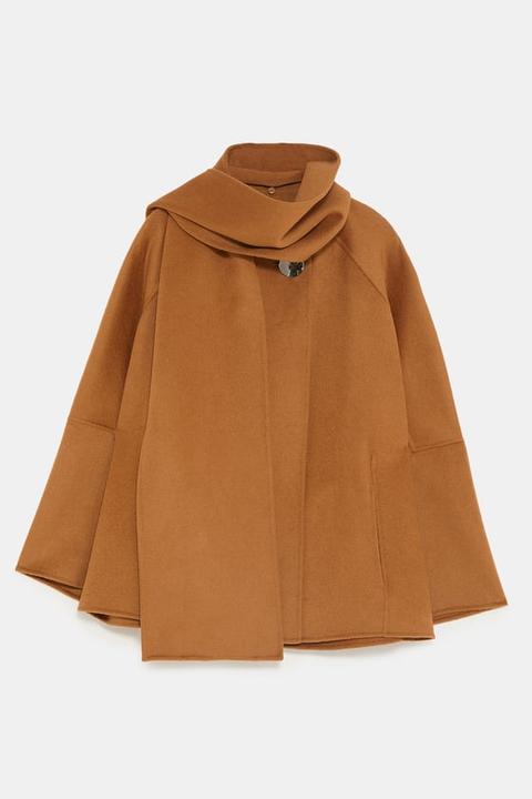 Cappotto Mantella Con Sciarpa