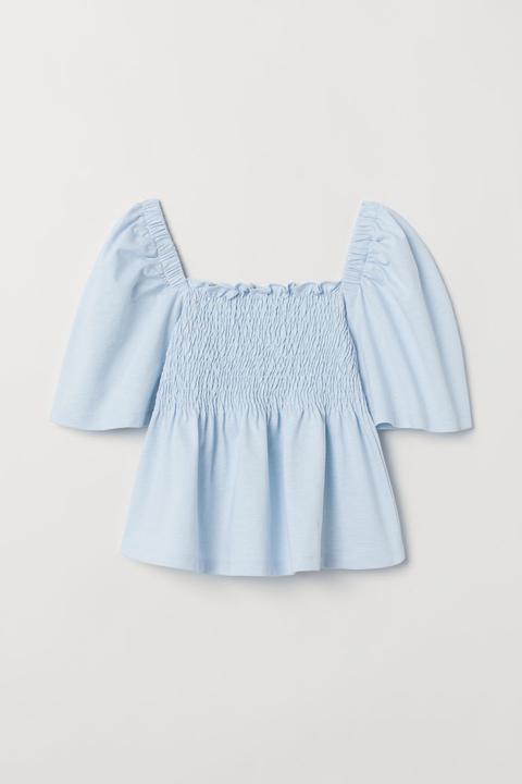 H & M - Top Con Smock - Blu