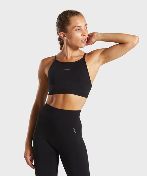 Gymshark Flex Strappy Sports Bra - Black/grey