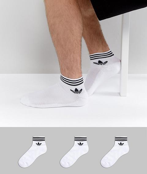 Pack De 3 Pares De Calcetines Tobilleros Blancos Az6288 De Adidas Originals