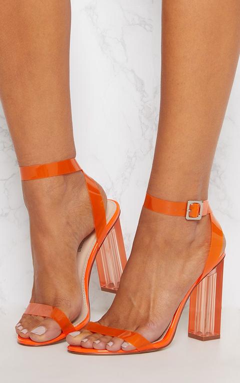 Orange Coloured Clear Strappy Heel from 