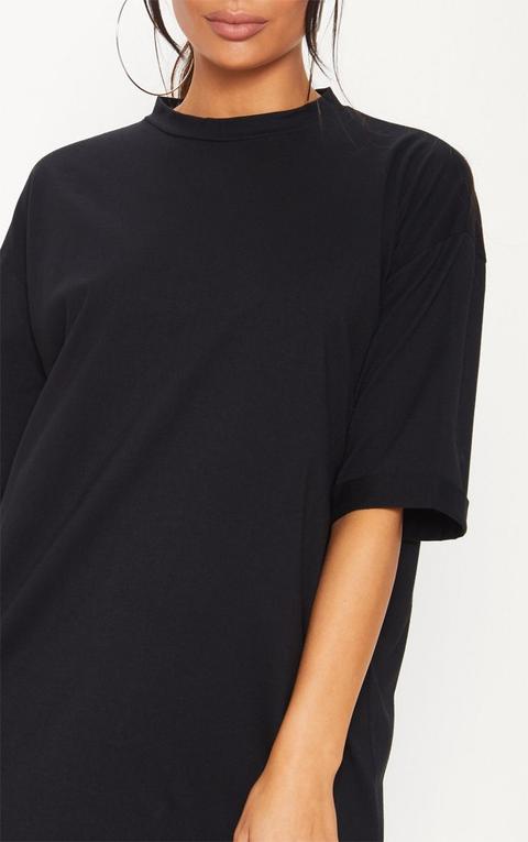 black oversized shirt dress