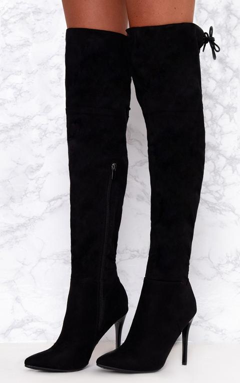 knee high boots with lace up back
